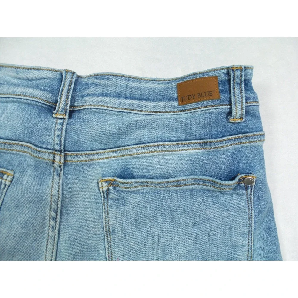 Judy Blue Jean Shorts Womens Size 2XL Blue Denim Cut-Off Hight Rise Stretch